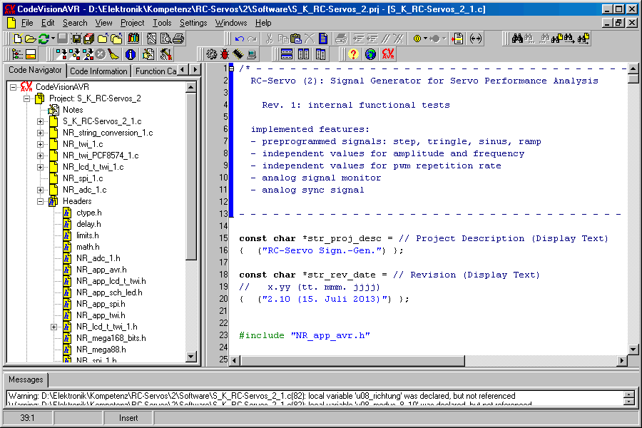 concept of software for a digital signal generator